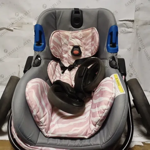 DANI DYER PINK & GREY TRAVEL SYSTEM PUSHCHAIR - COLLECTION ONLY