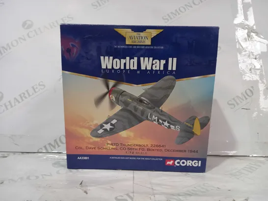 CORGI THE AVIATION ARCHIVE WORLD WAR II EUROPE & AFRICA - 1:72 SCALE P-47D THUNDERBOLT 226641 DIE-CAST MODEL