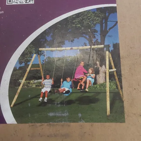 PLUM COLOBUS WOODEN GARDEN SWING SET 