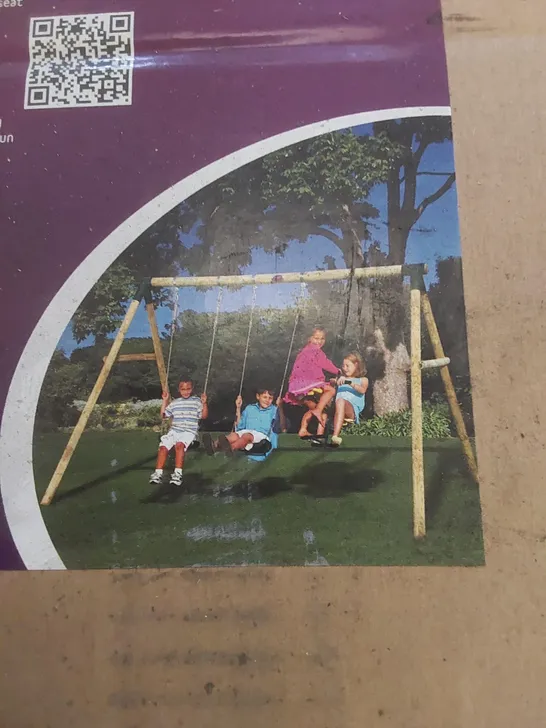 PLUM COLOBUS WOODEN GARDEN SWING SET  RRP £269.99