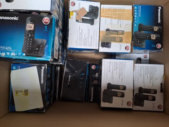 BOX OF APPROXIMATELY 20 ASSORTED PANASONIC DIGITAL CORDLESS ANSWERING SYSTEMS - COLLECTION ONLY