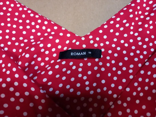 ROMAN RED/WHITE POLKA DOT VEST - SIZE 18