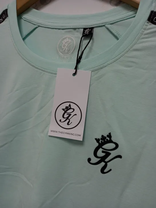 GYMKING TAPED JERSEY TEE IN MINT - UK XL