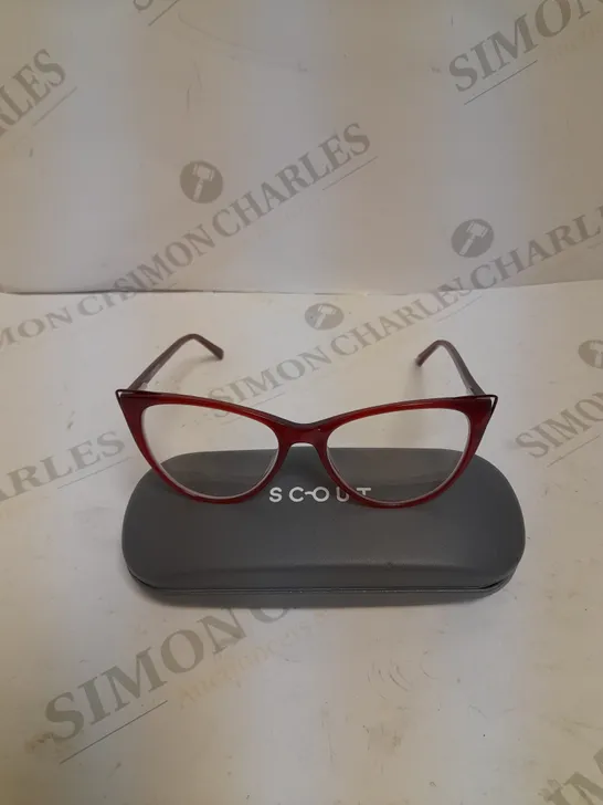 SCOUT ARABELLA SHINY RED CAT EYES PRESCRIPTION GLASSES 