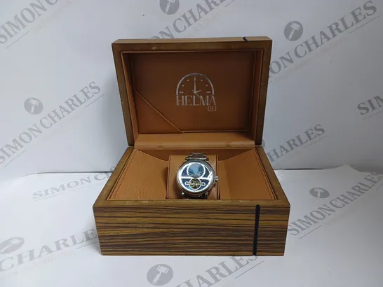 BOXED HELMA DH LUXURY AUTOMATIC WATCH - TOURBILLON MOVEMENT - STAINLESS STEEL - 3ATM MOVEMENT 