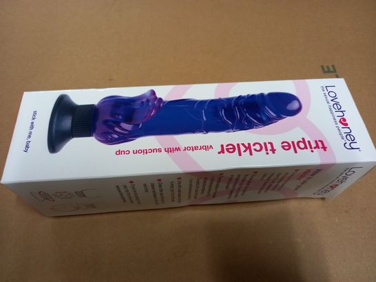 BOXED LOVEHONEY TRIPLE TICKLER VIBRATOR WITH SUCTION CUP