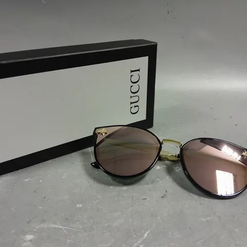 GUCCI MIRRORED LENS LOGO SUNGLASSES 