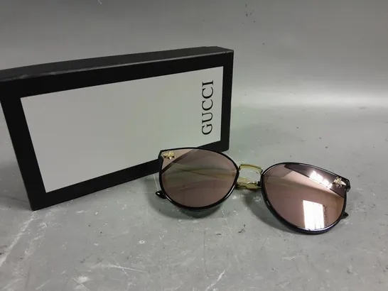 GUCCI MIRRORED LENS LOGO SUNGLASSES 