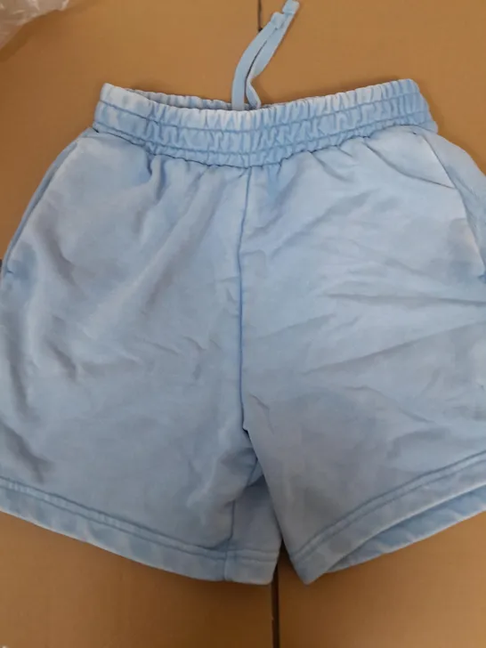 GYMSHARK DISTORTED BLUE SHORTS - SIZE XS