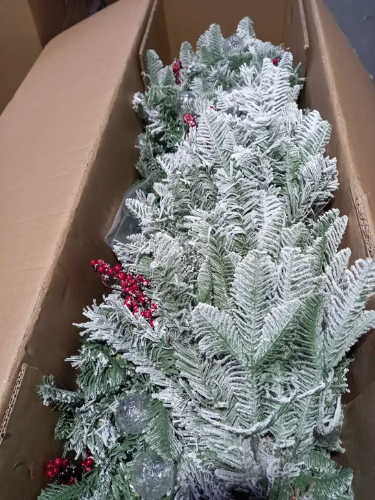 BOXED 6FT VERMONT FLOCKED PRE-LIT MIXED TIPS CHRISTMAS TREE - COLLECTION ONLY  RRP £189.99