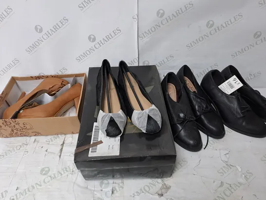 APPROXIMATELY 10 PAIRS OF ASSORTED SHOES TO INCLUDE BOXED AND UNBOXED HEELS AND BOOTS