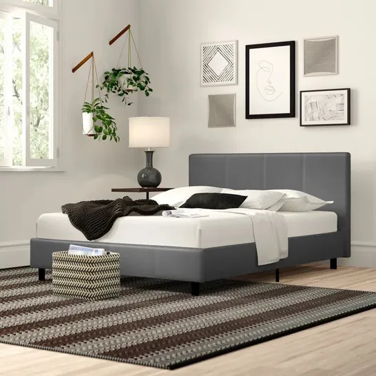 BOXED MORGANA UPHOLSTERED BED FRAME - GREY, KING SIZE (1 BOX)