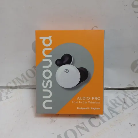 BOXED AND SEALED NUSOUND TRUE IN EAR WIRELESS EARBUDS.