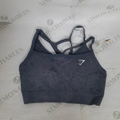 GYMSHARK DOUBLE LAYER SPORTS BRA IN SPECKLED BLUE SIZE XS