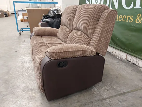 DESIGNER 2-SEATER RECLINER SOFA IN BROWN 