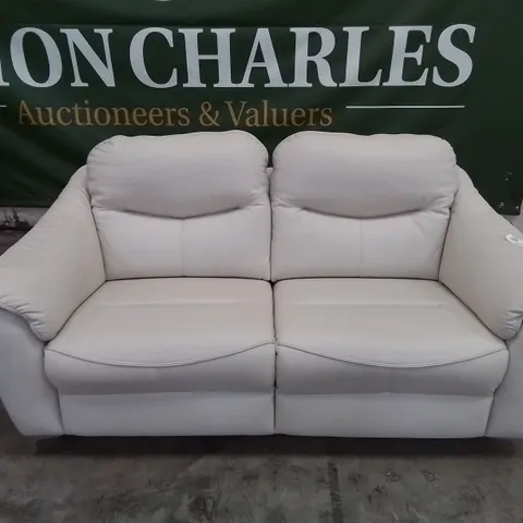 DESIGNER G PLAN MADE JACKSON 3 SEATER CAMBRIDGE CHALK LEATHER SOFA 