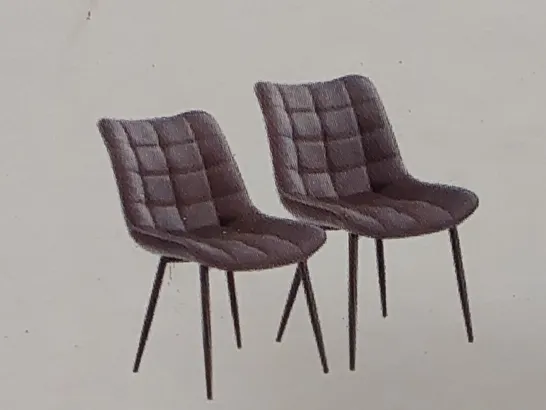 BOXED SET OF 2 CHATTOOGA UPHOLSTERED VELVET CHAIRS IN DARK GREY (1 BOX)