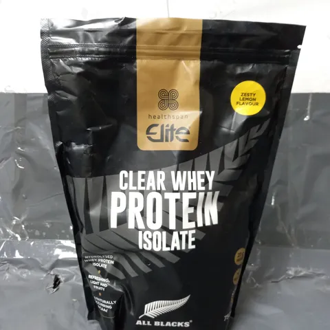 SEALED HEALTHSPAN ELITE CLEAR WHEY PROTEIN ISOLATE IN ZESTY LEMON 750G