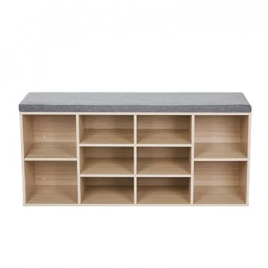 BOXED SHOES STORAGE BENCH BROWN/GREY 