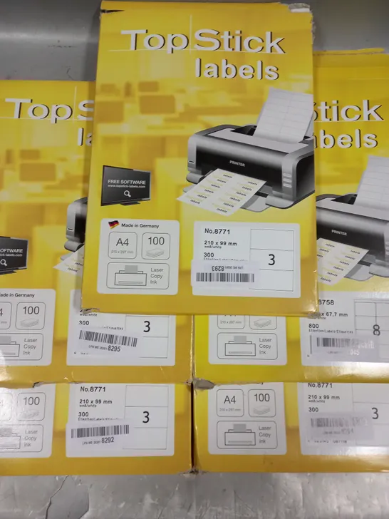 LOT OF 5 100-PACKS OF TOP STICK LABELS - 2 SIZES