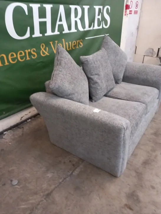 DESIGNER  DURY GREY CHUNKY WEAVE 2 SEATER SOFA