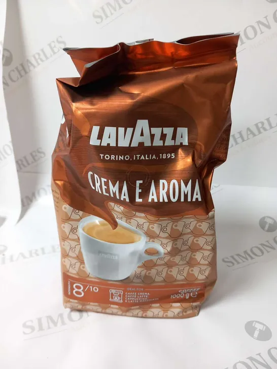 TWO BAGS OF LAVAZZA CREMA E AROMA COFFEE BEANS 1000G