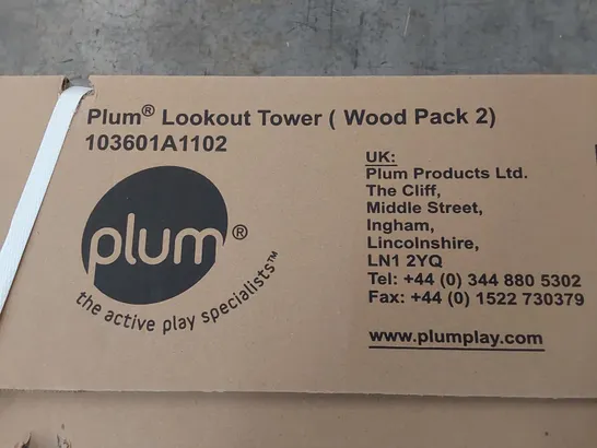 BOXED PLUM LOOKOUT TOWER - WOOD PACK 2. (INCOMPLETE, ONE BOX ONLY)