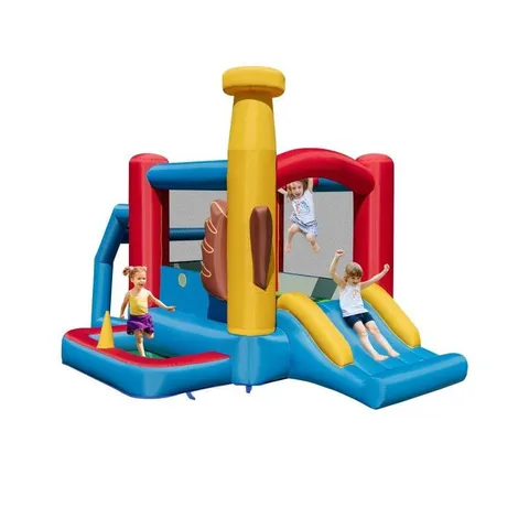 BOXED KIDS BOUNCY CASTLE WITH 680W BLOWER AND SLIDE 