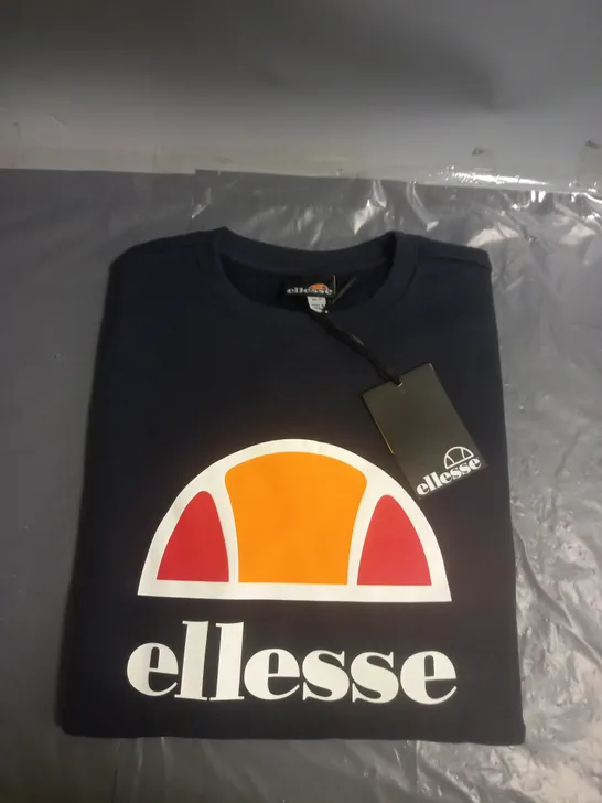 ELLESSE SWEATSHIRT NAVY SIZE SMALL