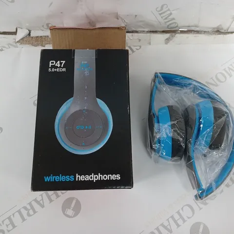BOXED P47 BLUE WIRELESS HEADPHONES 