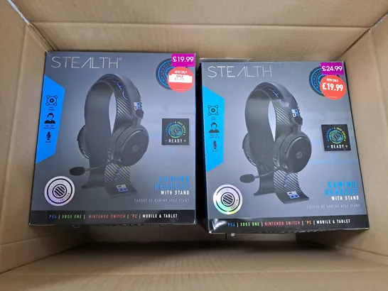 MEDIUM BOX OF 6 STEALTH C6-100 STEREO GAMING HEADSET & STAND - BLUE