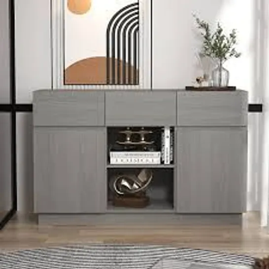 BOXED SAMPFORD 2 DOOR 3 DRAWER SIDEBOARD IN GREY (1 BOX)