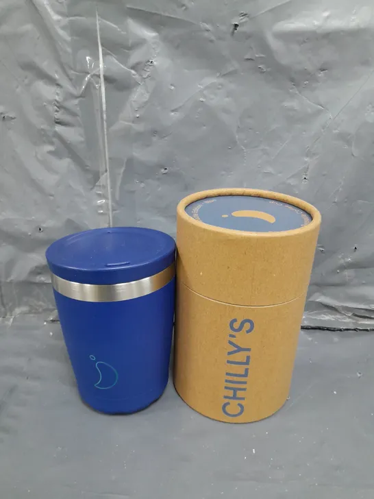 BOXED CHILLY'S VACUUM INSULATED COFFEE CUP MATT EDITION BLUE 340ML