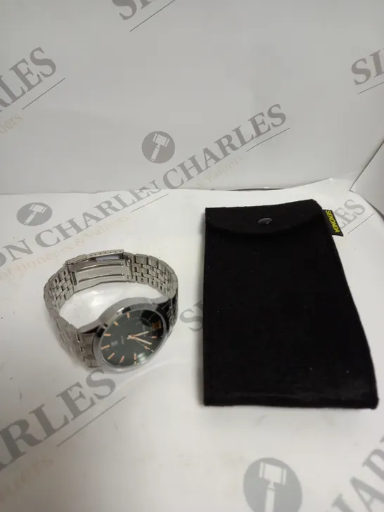 SEKONDA GREEN DIAL CHAIN LINK WATCH 