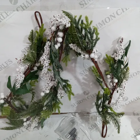 HOME REFLECTIONS 135CM PRELIT BERRY GARLAND WHITE