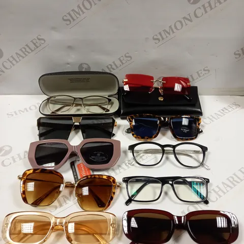 BOX OF APPROXIMATELY 10 ASSORTED EYE & SUNGLASSES IN VARIOUS STYLES	