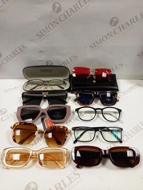 BOX OF APPROXIMATELY 10 ASSORTED EYE & SUNGLASSES IN VARIOUS STYLES	