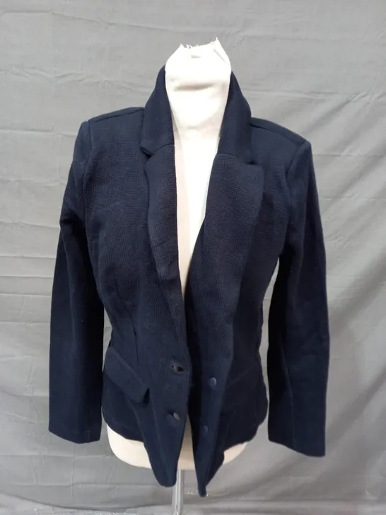 WHISTLES SLIM JERSEY JACKET IN NAVY - UK 8 