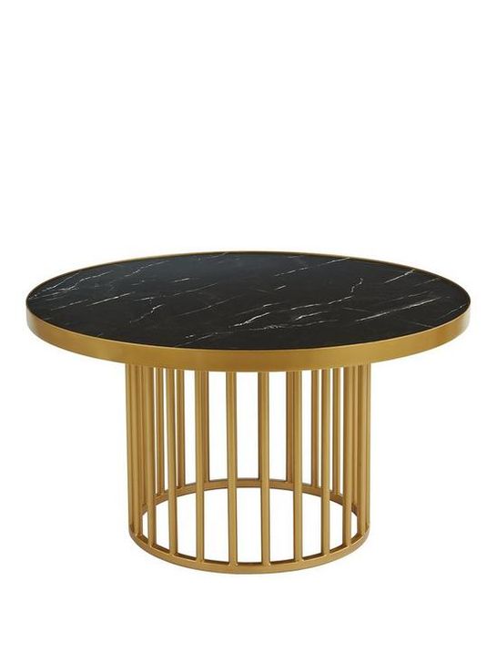 SACHA MARBLE EFFECT ROUND COFFEE TABLE 