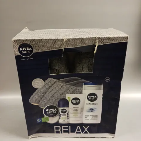 BOXED NIVEA RELAX SLIPPERS & SENSITIVE COLLECTION 