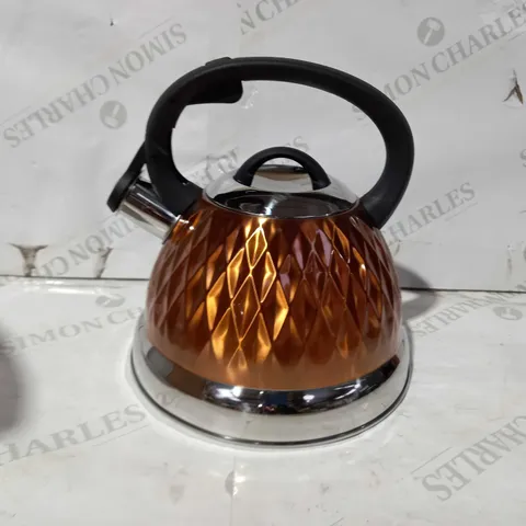 VOCHE STAINLESS STEEL WHISTLING KETTLE IN COPPER COLOUR