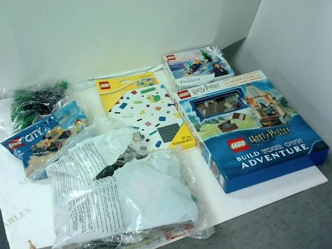 BOX OF ASSORTED LEGO ITEMS TO INCLUDE FROZEN II, HARRY POTTER, LEGO CITY ETC
