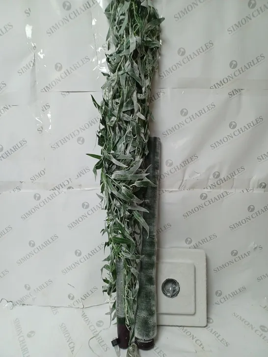 BOXED ALISON CORK 180CM PRE-LIT GREEN LEAF DETAIL INDOOR WILLOW TREE [COLLECTION ONLY]