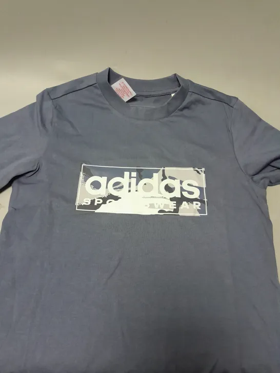 ADIDAS NAVY T-SHIRT - 9-10 YEARS