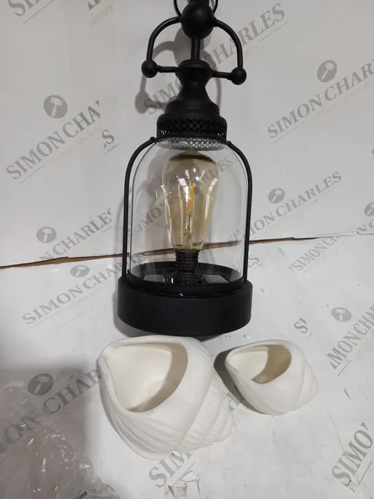 BOXED INNOVATORS BELGRAVIA SOLAR DOME LANTERN WITH 2 ORNAMENT SHELLS