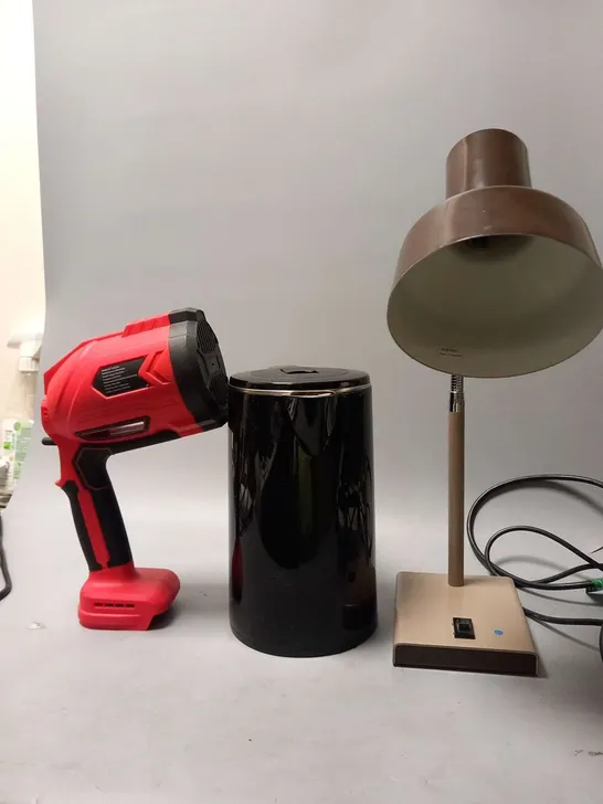 FOUR ASSORTED PRODUCTS TO INCLUDE; LAMPS AND KETTLE