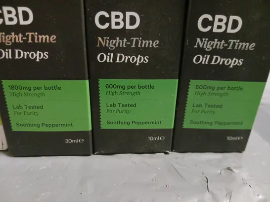 LOT OF 6 CANNARAY CBD ITEMS TO INCLUDE NIGHT TIME & BRIGHT DAY OIL DROPS - VARIOUS STRENGTHS