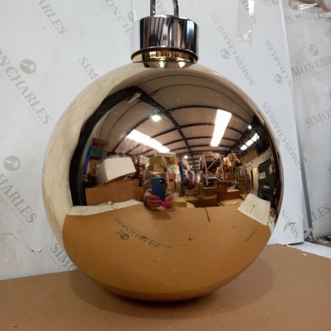 HOME REFLECTIONS PRE-LIT OVERSIZED FAIRY LIGHT GLASS BAUBLE GOLD