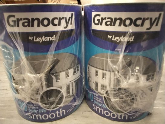 TOTE OF TWO 5L TINS OF BLACK GRANOCRYL 