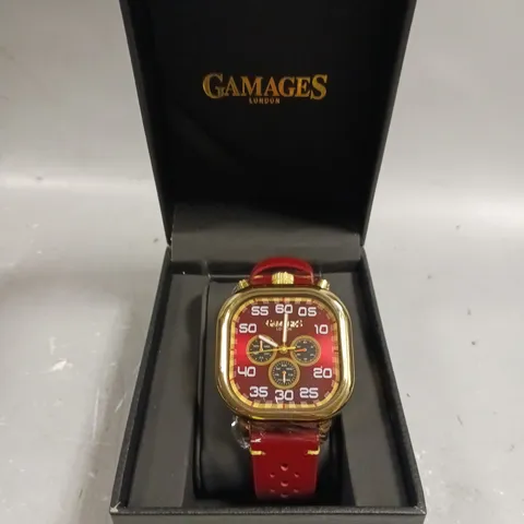 GAMAGES OF LONDON LIMITED EDITION HAND ASSEMBLED VERTICAL ASTUTE AUTOMATIC RED